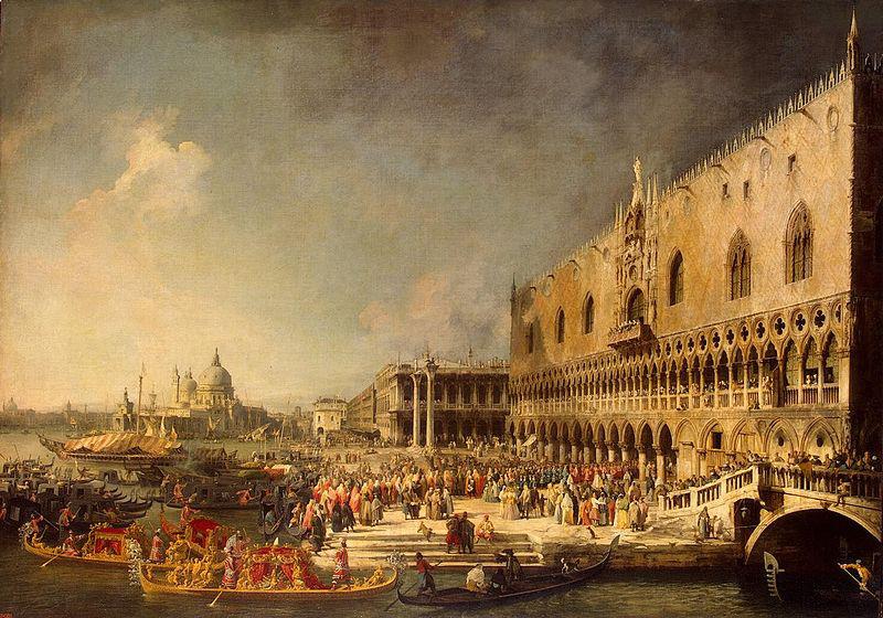 Giovanni Antonio Canal Empfang eines franzosischen Gesandten in Venedig Sweden oil painting art